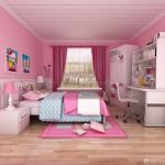 80平卧室简约书桌小户型装修设计效果图片