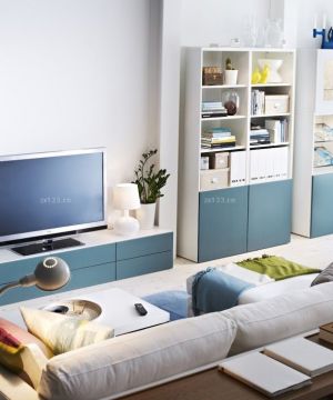 创意60平方小复式客厅组合电视柜装修效果图欣赏