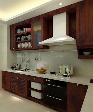 最新90平米三室一厅房屋家装厨房橱柜装修效果图片