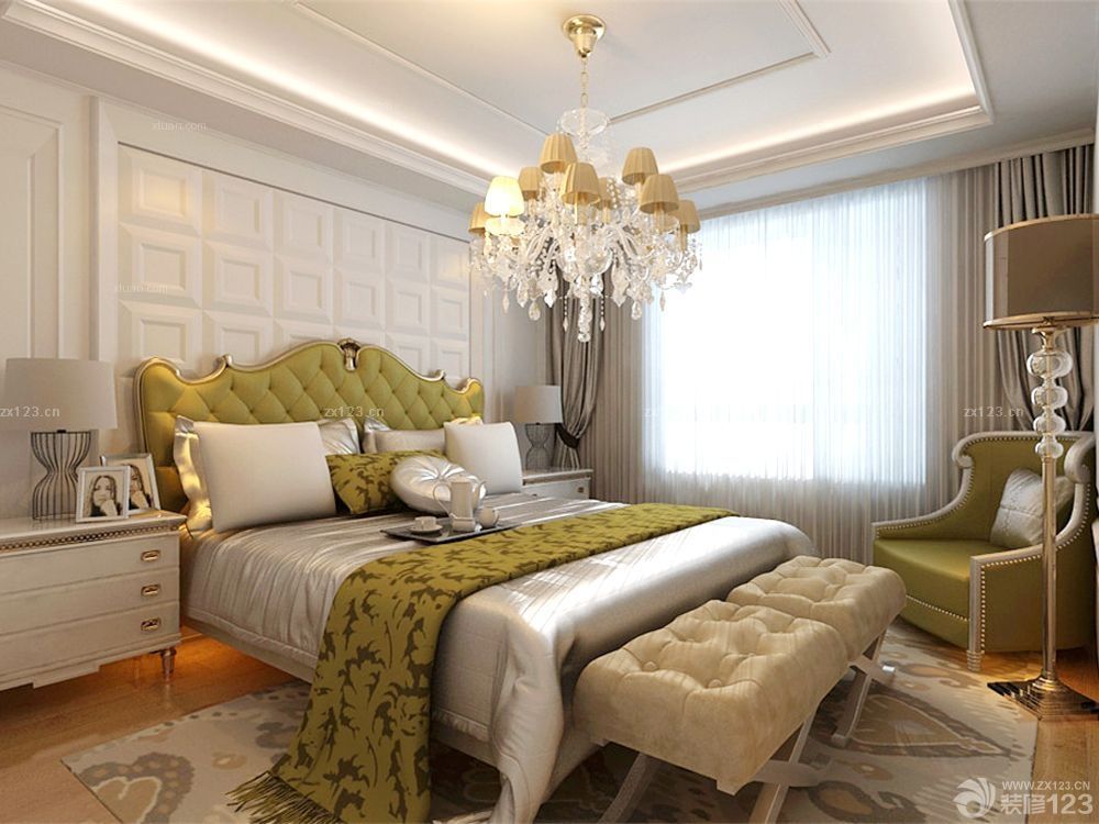 最新80平米小户型床头背景墙欧式装修效果图