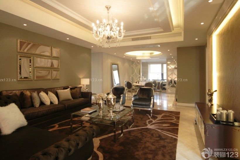 三居室家装客厅吊顶户型图大全
