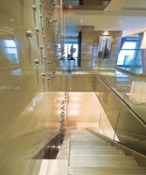 豪华别墅玻璃楼梯扶手图片