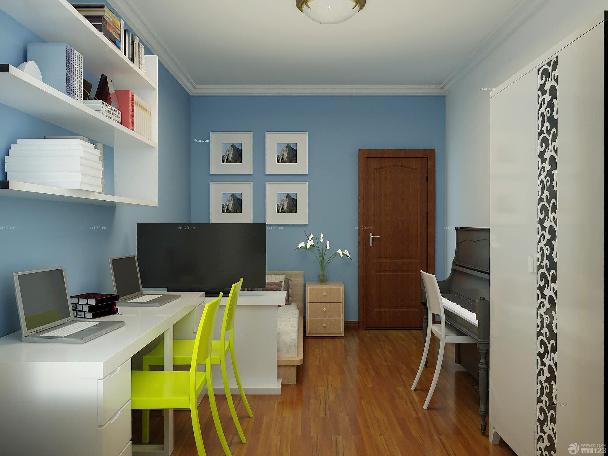 2025最新时尚卧室小书房创意写字台装修效果图