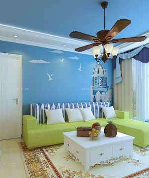 70平米三室地中海风格装饰设计客厅装修效果图