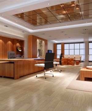 写字楼装修实木地板贴图装修实景图
