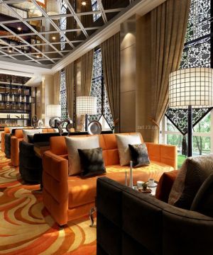 最新时尚咖啡店沙发靠背装修样板大全