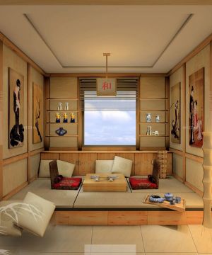 日式家装风格阳台榻榻米装修效果图欣赏
