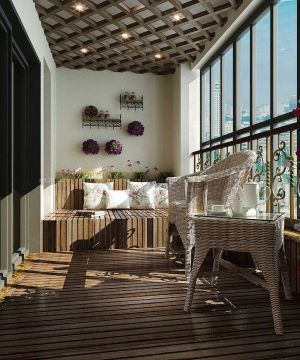 时尚混搭阳台家庭休闲区榻榻米装修效果图欣赏