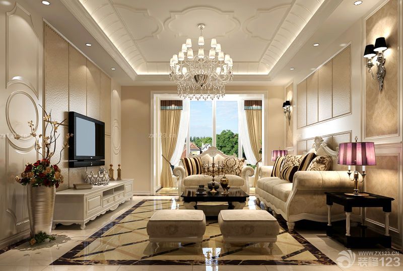 最新140平米中档欧式背景墙装修效果图