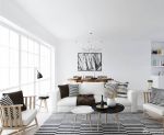 北欧风格家庭客厅白色墙面装修图片欣赏