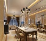 140平米中档餐厅玻璃背景墙装修效果图