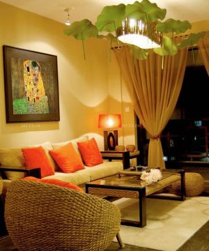 东南亚风格70平米小户型客厅装修效果图片欣赏