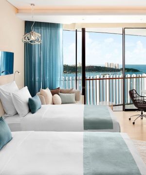 140平米房子海景酒店卧室清新简约风格装修图