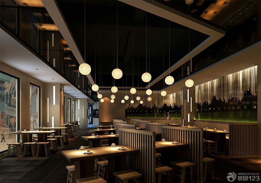 餐饮店面镂空隔断装修设计效果图欣赏
