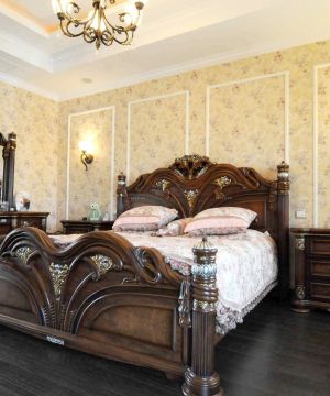 最新美式古典实木家具80后卧室装修效果图片大全