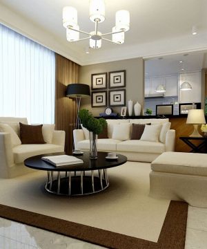 最新80平白色美式沙发客厅装修效果图大全2023图片