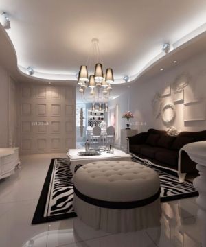 80平不规则客厅装修效果图大全2025图片