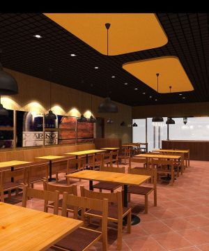 最新餐饮店面简约吊灯装修设计效果图片