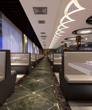 2025餐饮店面过道吊顶装修设计效果图片