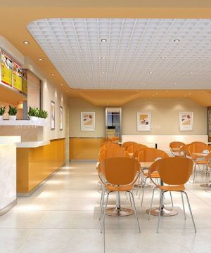 2025餐饮店面灯箱时尚橙色装修效果图