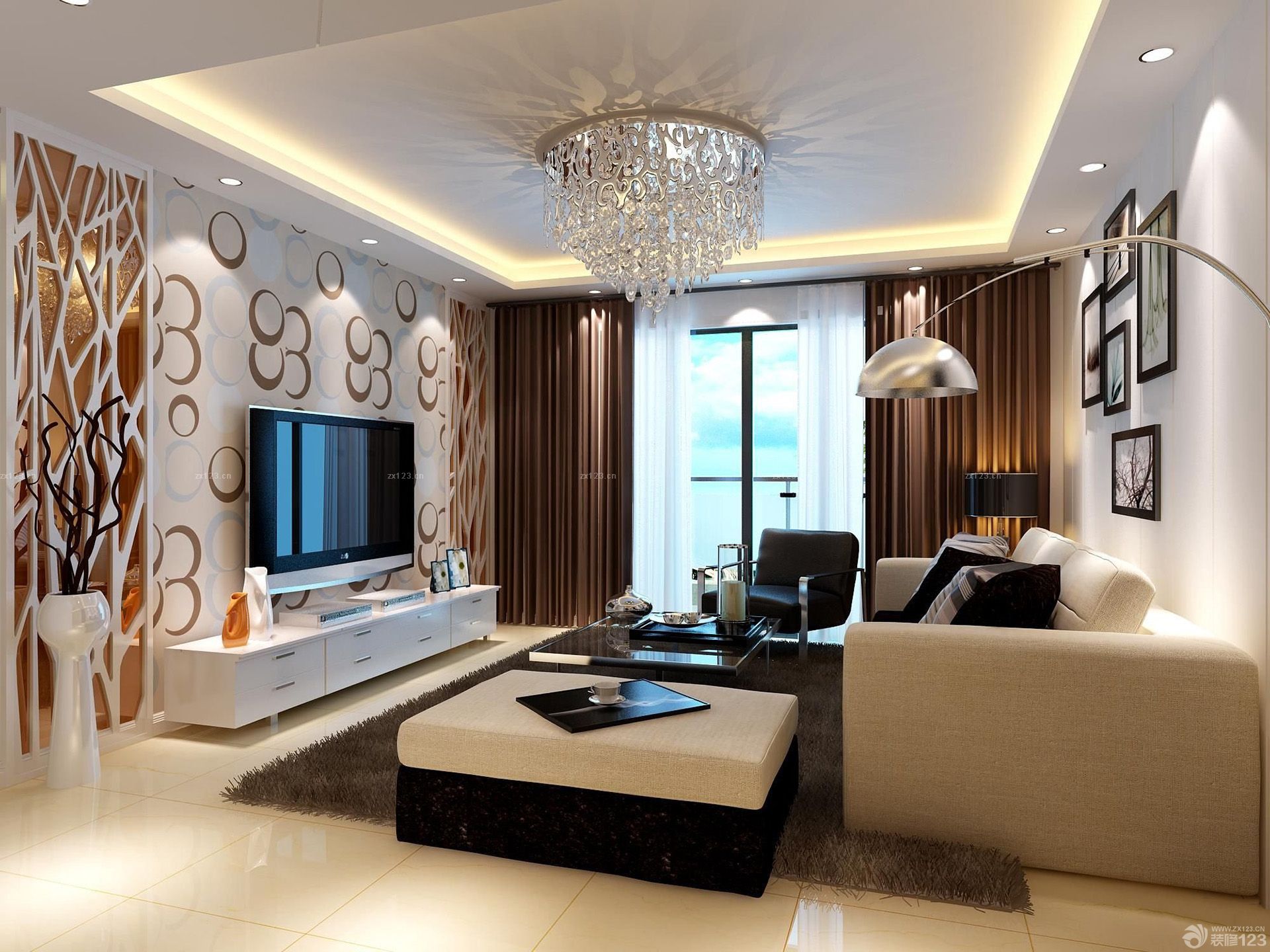 最新80平电视墙壁纸装修效果图大全2025图片