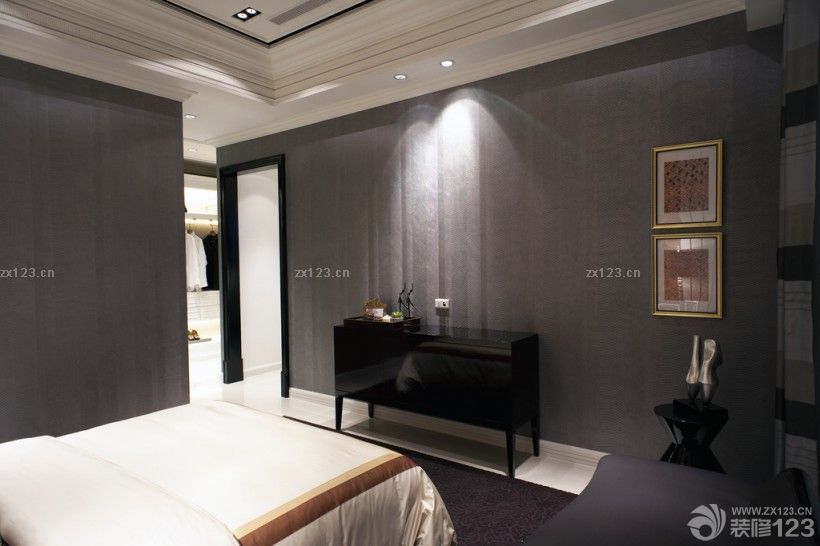 2025卧室装饰灰色墙面装修设计效果图片