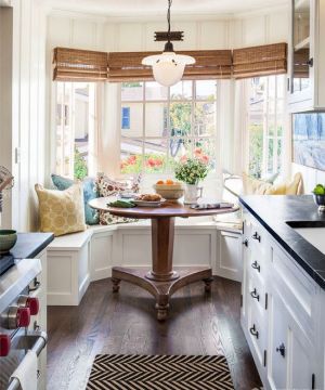 美式风格80平厨房餐厅一体装修效果图大全2025图片