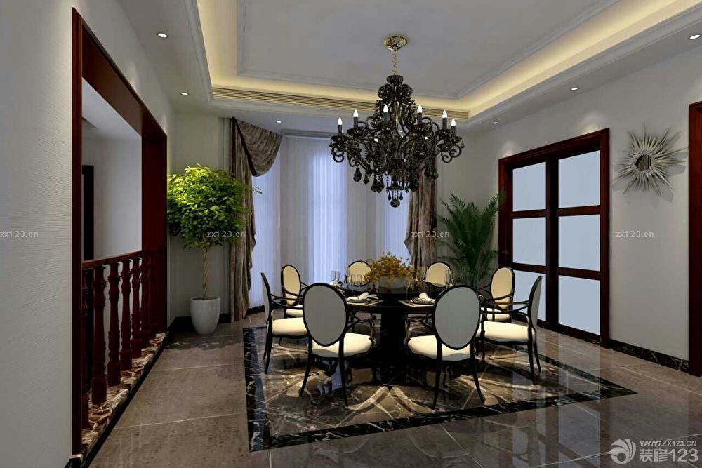 现代欧式风格餐厅艺术吊灯装修效果图片大全