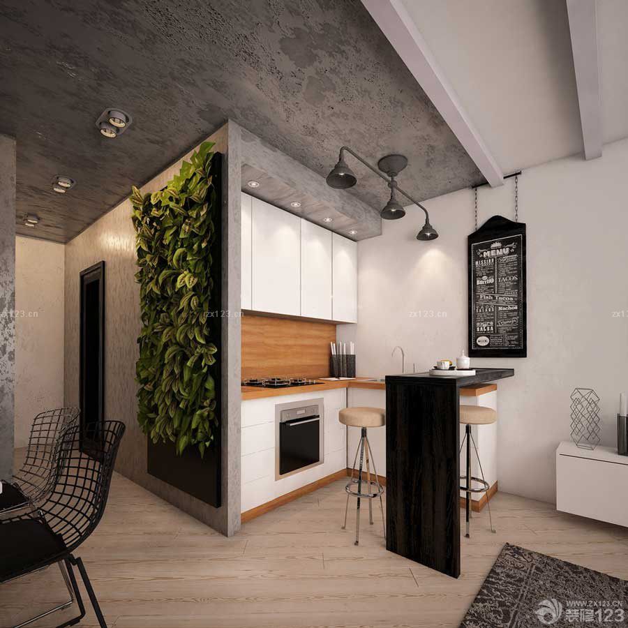 60平米房屋开放式厨房装修效果图片