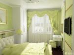 清新60平米两居卧室绿色窗帘装修效果图样板大全