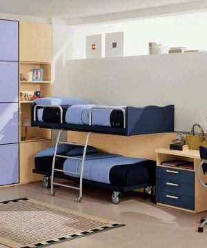 现代简约儿童房屋双层儿童床装修效果图欣赏
