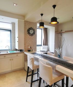 最新简约美式风格小房屋厨房吧台装修设计效果图大全