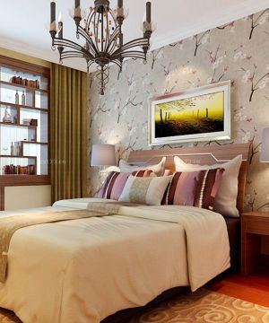 现代70平米房子卧室壁纸装修设计图片欣赏