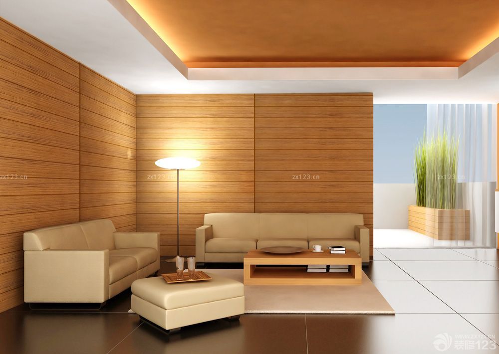 办公室内接待区背景墙装潢图片欣赏