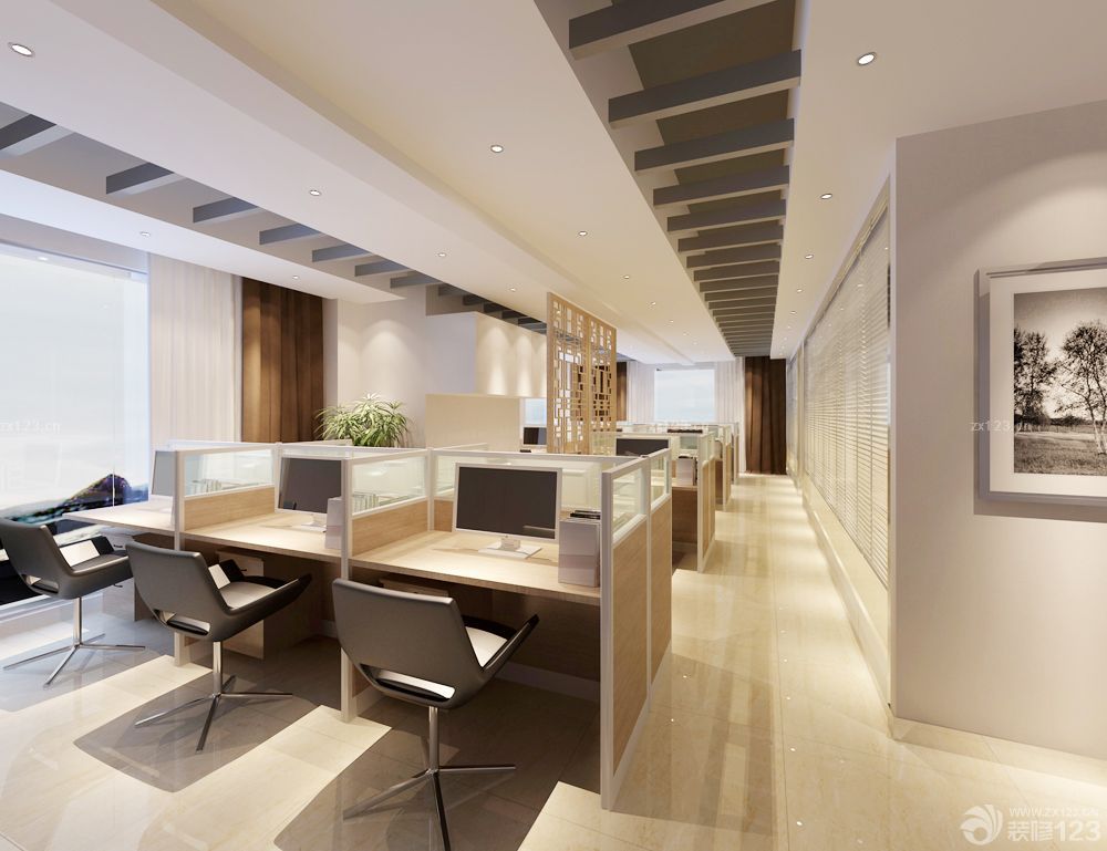 2023最新现代办公室内吊顶设计装潢效果图片