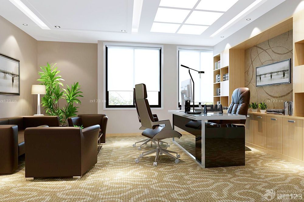 最新办公室内背景墙设计装潢效果图片