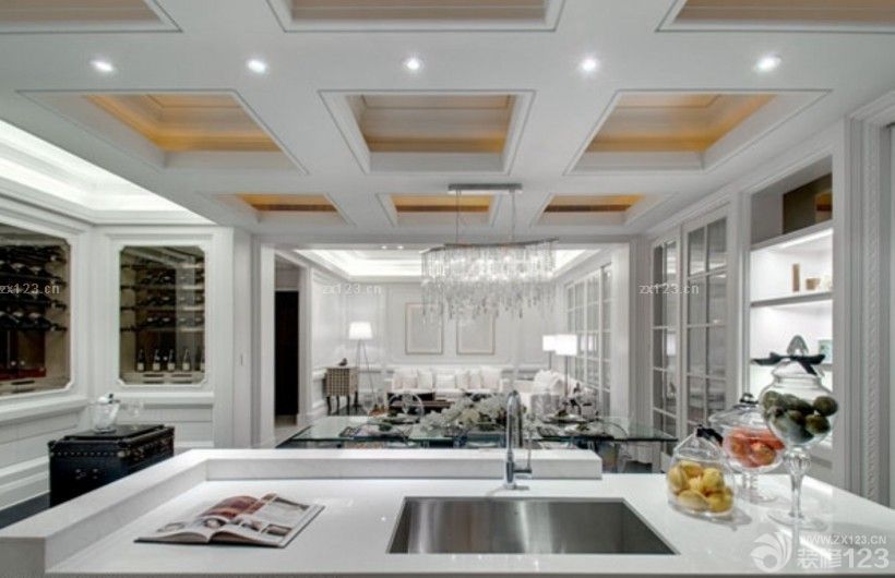 2025现代欧式风格开放式厨房设计效果图