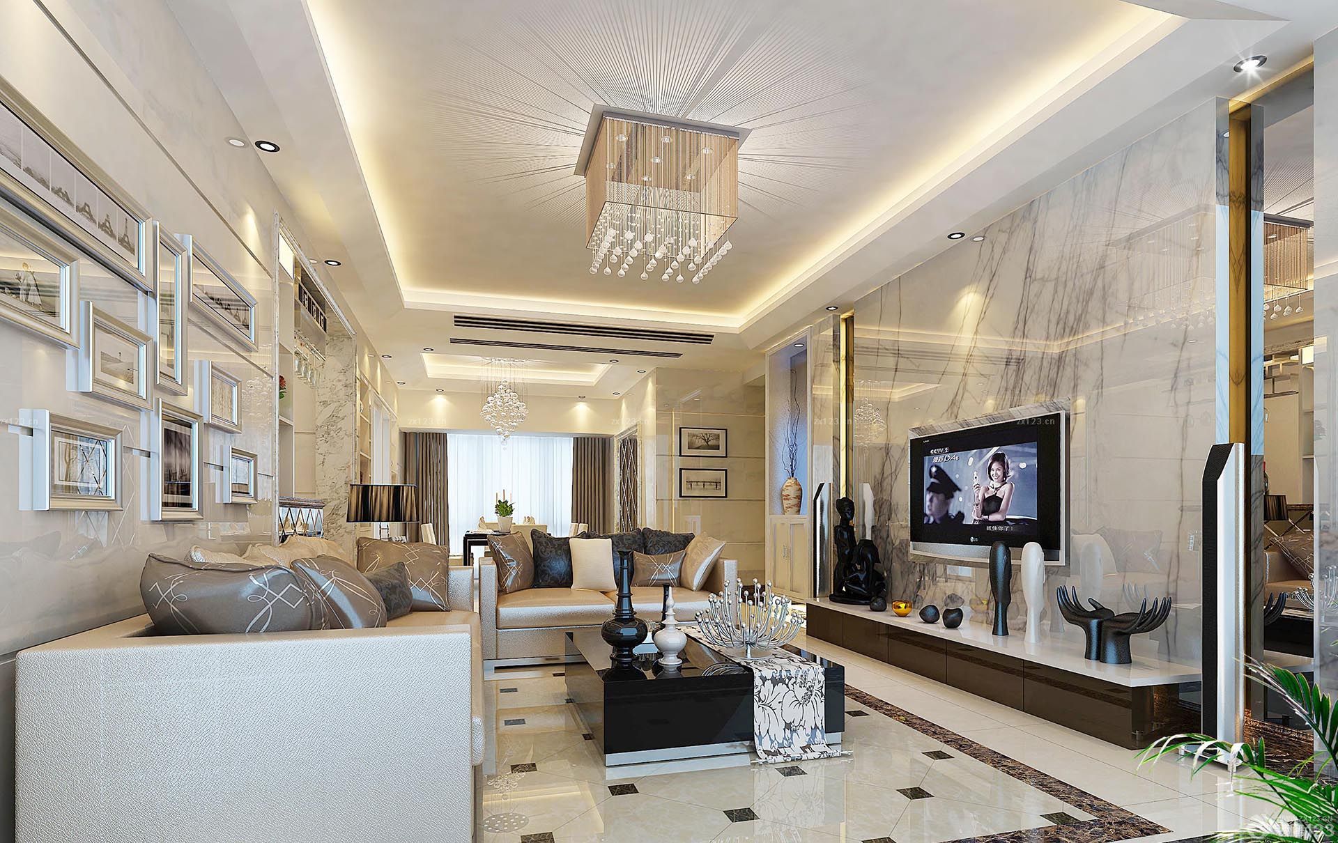 80后照片墙客厅家居装修效果图2025