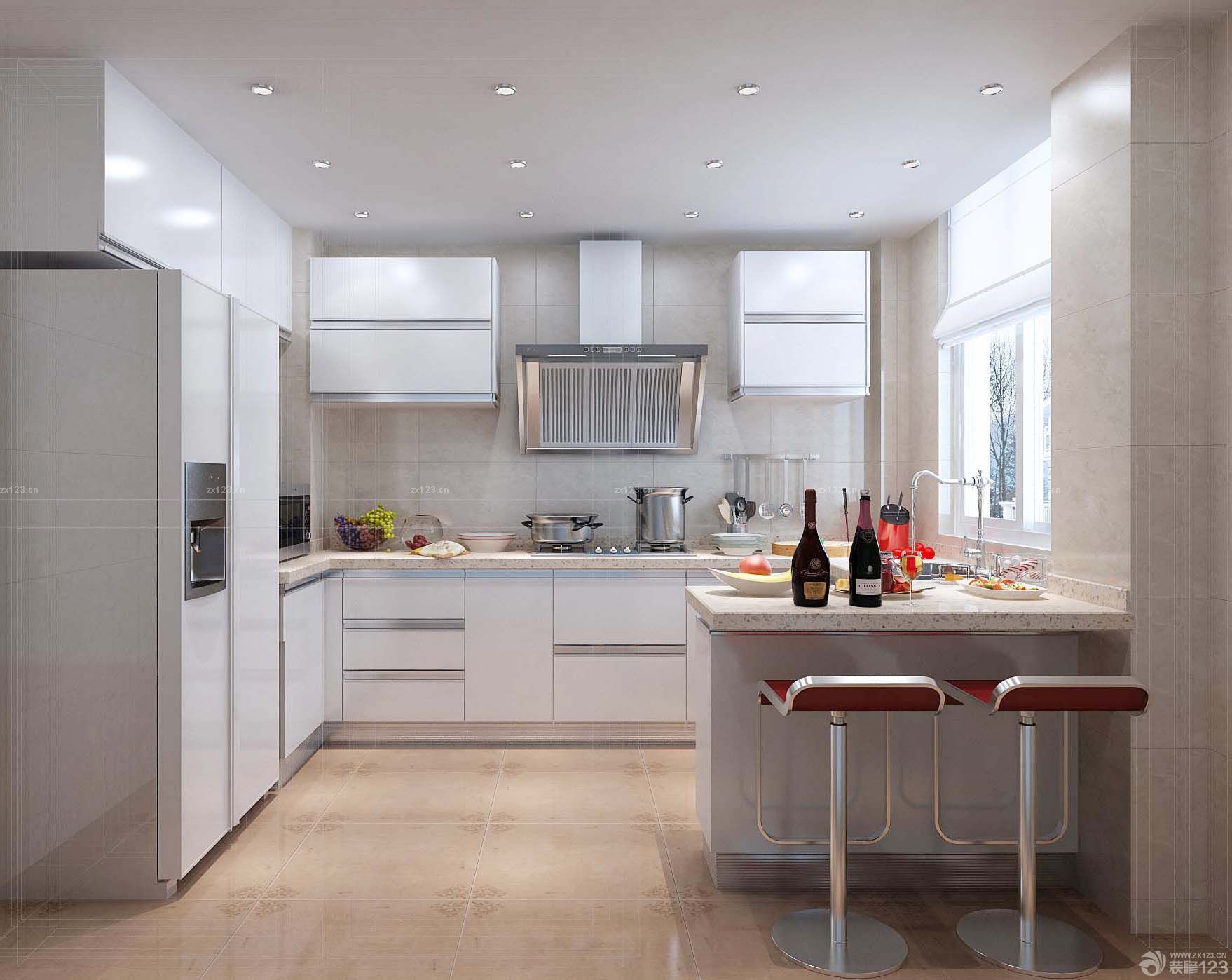 一楼90平米房子敞开式厨房装修效果图片