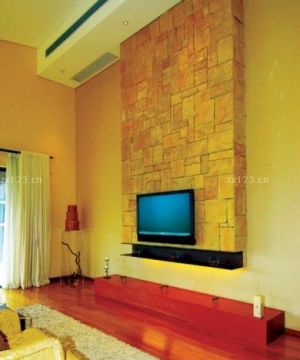 东南亚装饰风格客厅电视墙设计效果图欣赏