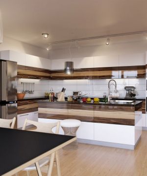 一楼90平米房子开放式厨房装修效果图片