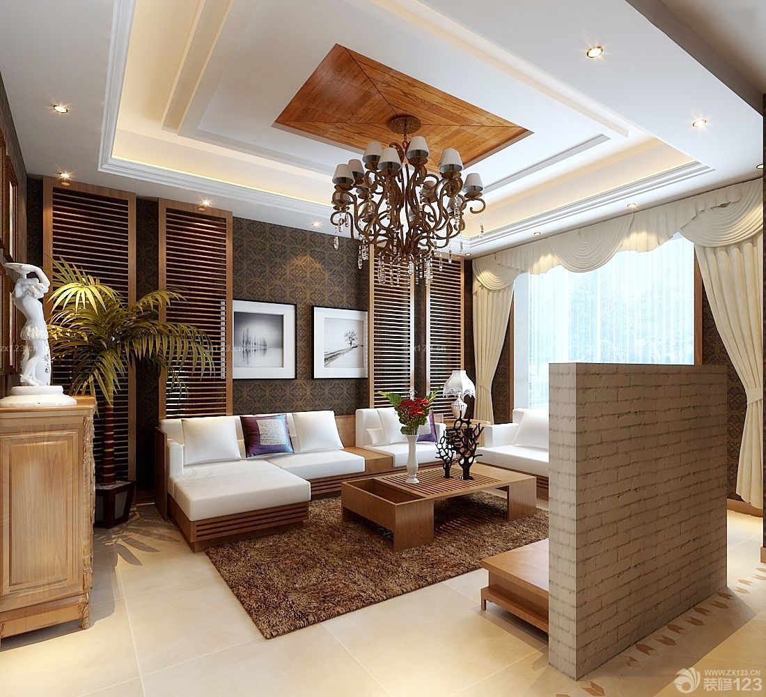 80平米客厅吊顶灯装修图片欣赏