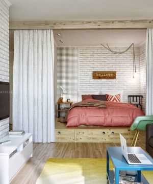 最新小户型房屋客厅卧室隔断装修效果图欣赏