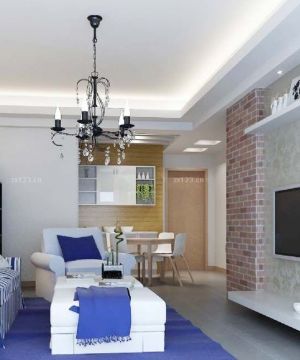 清新地中海风格室内客厅装修效果图片大全