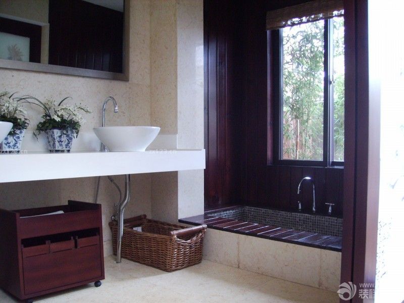 2025韩式田园风格卫生间装修设计效果图片