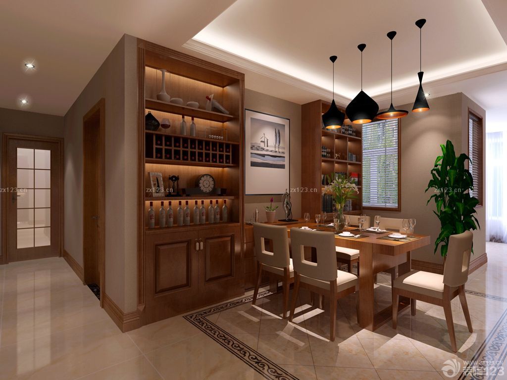 2025家庭实用餐厅酒柜效果图片