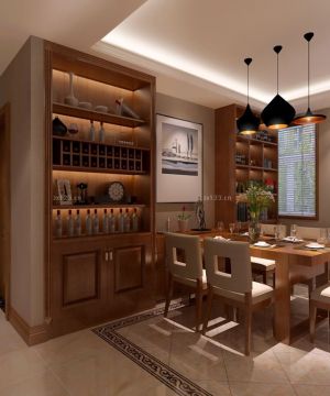 2025家庭实用餐厅酒柜效果图片