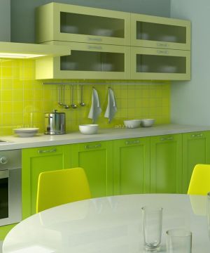 最新小户型室内厨房橱柜颜色装修效果图大全 