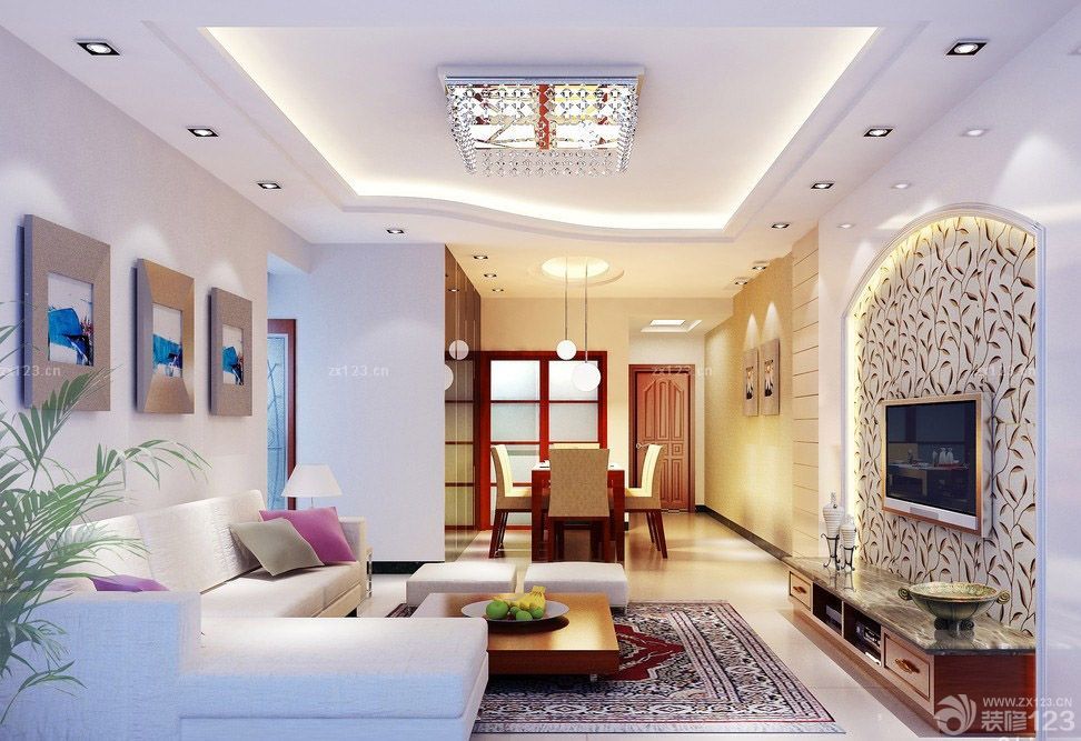 2025室内客厅筒灯装修效果图片大全