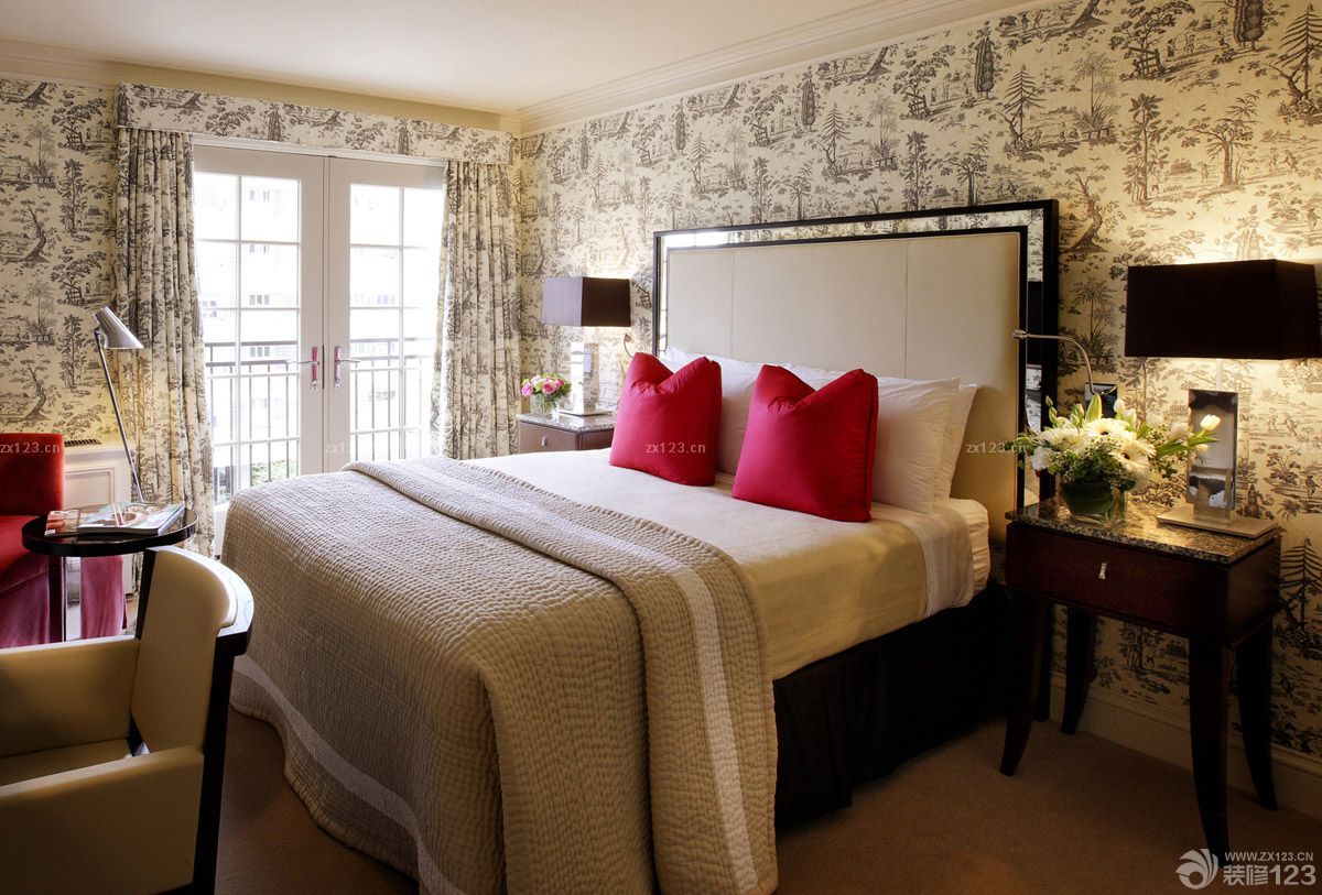 现代风格卧室室内壁纸装修效果图片大全